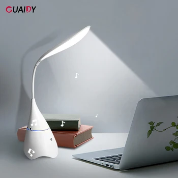

Desk Lamp Bluetooth Speaker LED Wireless Protection Rechargeable Stereo Music Flexible Read Light Eye Protection Bedroom Simple