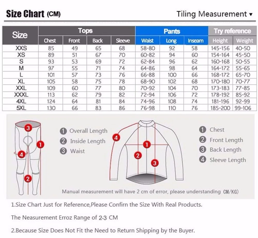 英文男长款尺码表
