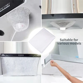 

12 Pcs Conveniencekitchen Hoods Cooking Non-Woven Range Hood Filter Papers Kitchen Parts Pollution Filter Paper Kitchen Tool