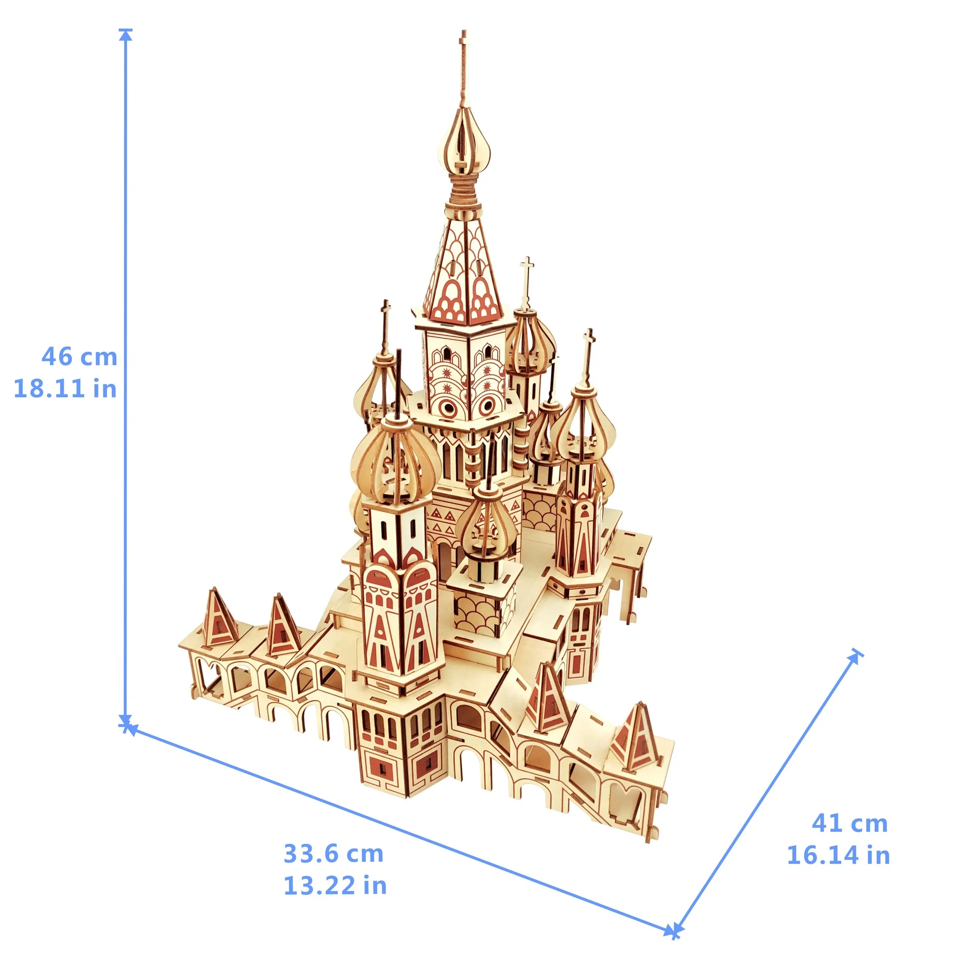 Laser Cutting DIY 3D Wooden Puzzle Woodcraft Assembly Kit Russia Saint Basil's Cathedral For Child Children Christmas Gift | Игрушки и