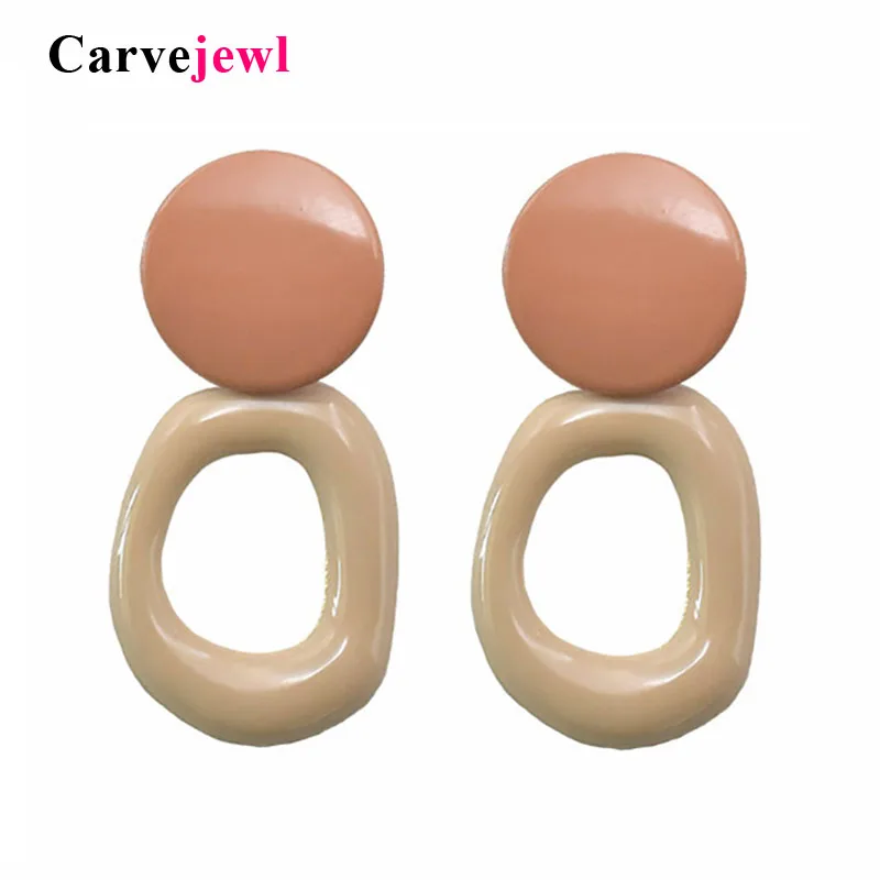 

Carvejewl Personalized Enamel irregular circle Drop Earrings for Women jewelry new coating round disc Fashion Earrings Wholesale