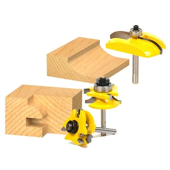 

3Pcs/set 1/4 Milling Cutter Tools Shank Bit Raised Panel Cabinet Door Router Bit Sets Rounded Corner Knives Engraving LB