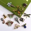 Amorcome Retro Imitation Pearl Enamel Bees Dragonfly Owl Birds Brooches for Women Men Animal Pins Scarf Bag Clip Accessories ► Photo 2/6
