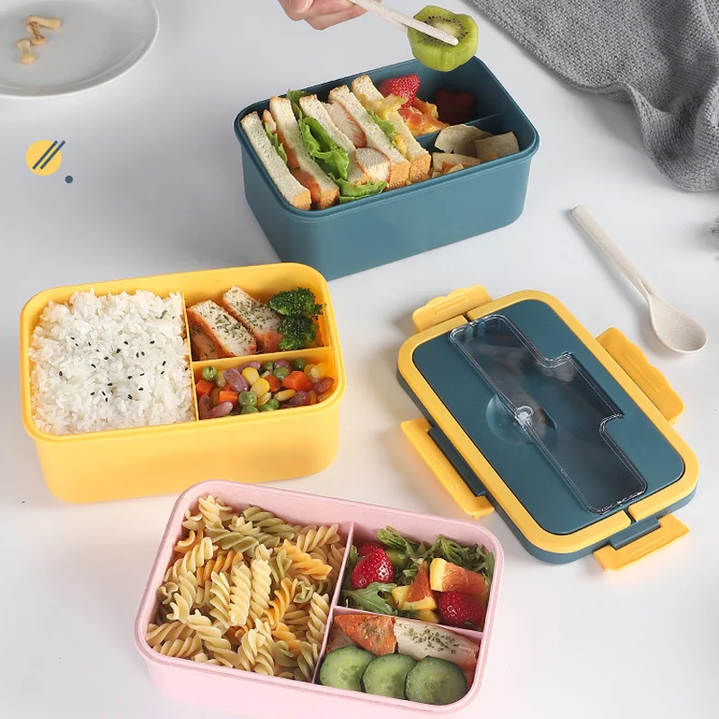 Wheat Straw Divided Snack Containers, Japanese Style Lunch Box