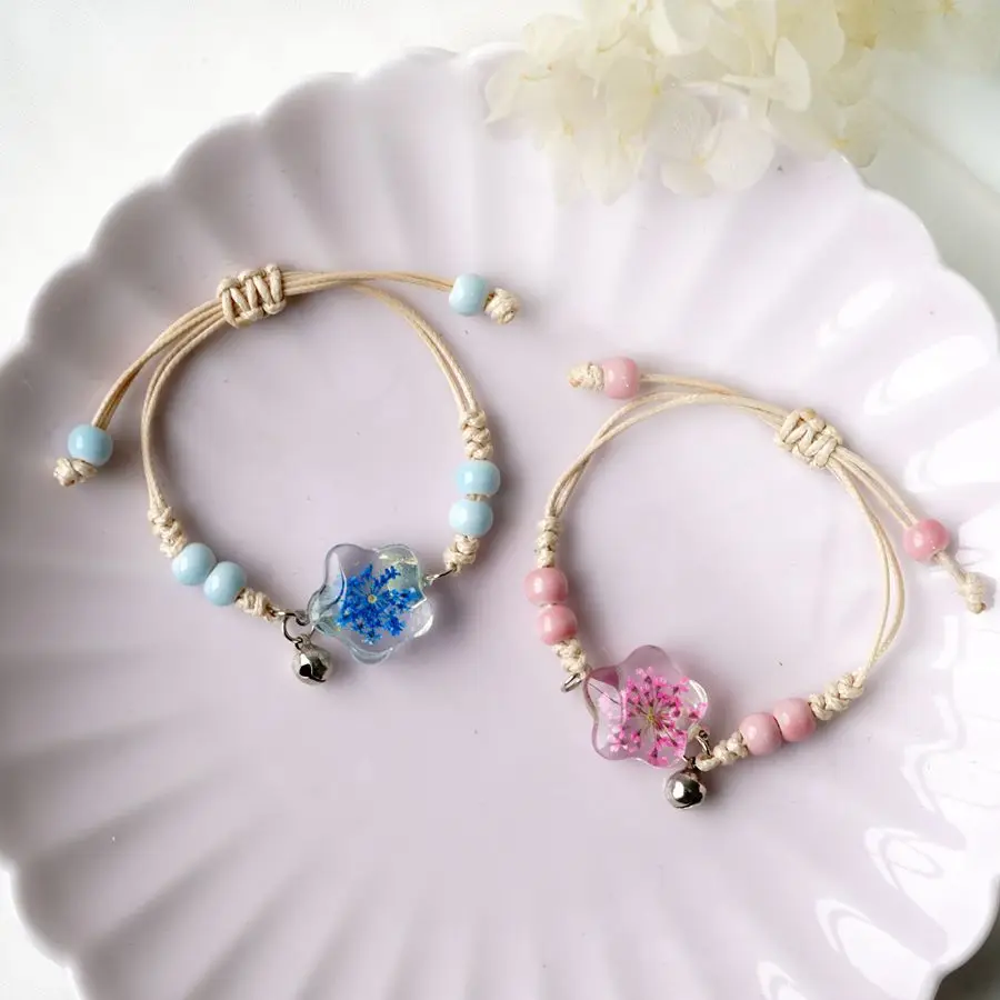 Getrocknete Blume Stern Kristall Armband Paar Geschenke für Freundinnen Modeschmuck Großhandel # 82637 – Detail 3