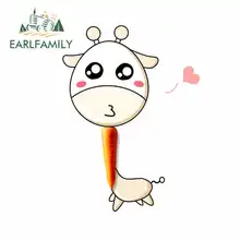 EARLFAMILY 13cm x 13cm Carrot Giraffe Funny Car Stickers Fine Decal Cartoon Oem 3D DIY Waterproof Bumper Trunk Truck Graphics