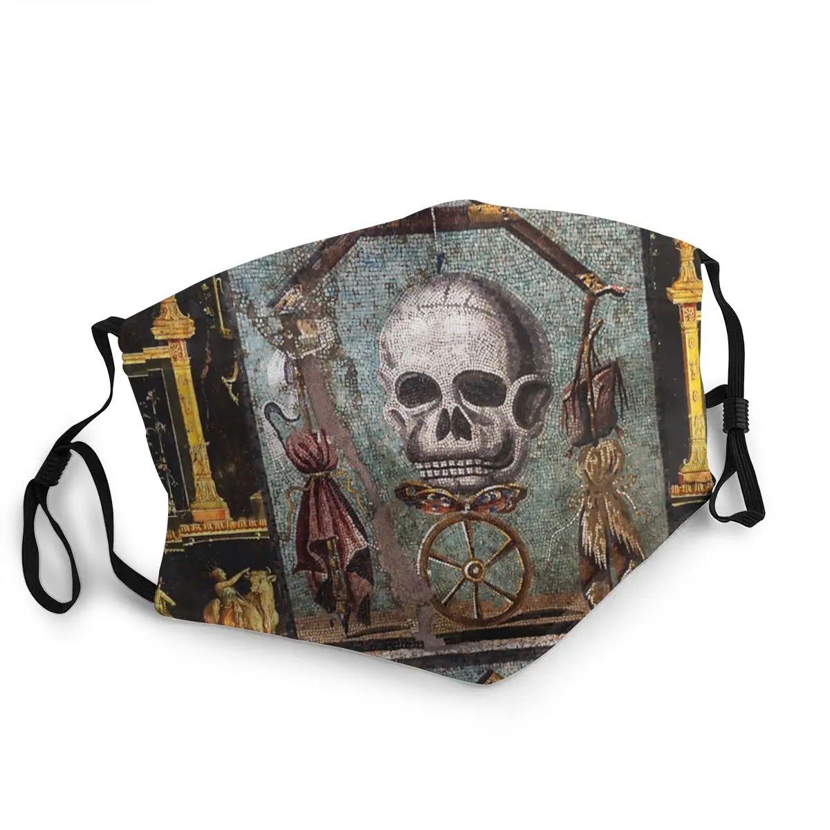 Pompeii Collection Mori Skull Wheel Of Fortune Mouth Face Mask Tarot Occult Witch Anti Haze Protection Cover Respirator | Аксессуары для
