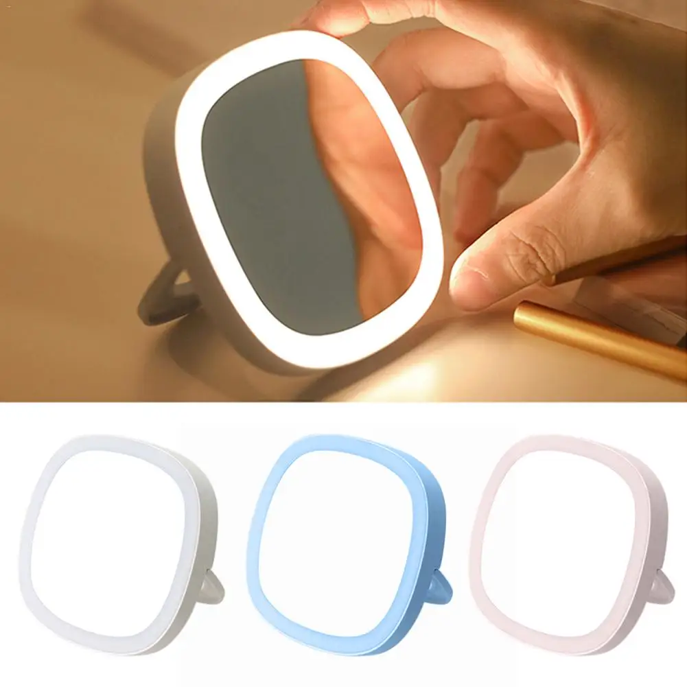 Светодиодный зеркальный умный ручной ночной Светильник для макияжа с портативным косметическим заполняющим светильник для женщин