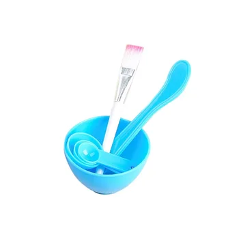 

4 In 1 Portable Size Women DIY Facial Mask Makeup Tools Practical Facial Mask Mixing Bowl Brush Spoon Stick Tools Set 2018 New