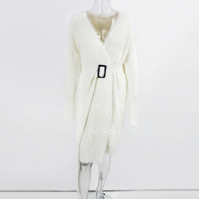 NATTEMAID осеннее кашемировое белое сексуальное платье для женщин с длинным рукавом стрейч зимнее платье с поясом свитер Элегантное повседневное платье