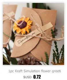 1 шт. DIY креативный цветок образец открытка на день рождения без конверта сухой цветок на День Благодарения благословение сообщение поздравительная открытка праздник