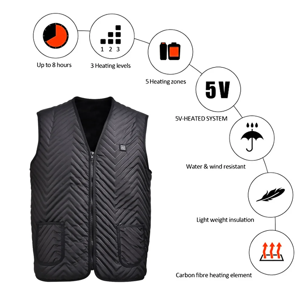 Winter Elderly Heated Warm Vest Blood Circulation USB Charging Fishing Ski Travel Tactical Jacket Windproof Clothe | Спорт и