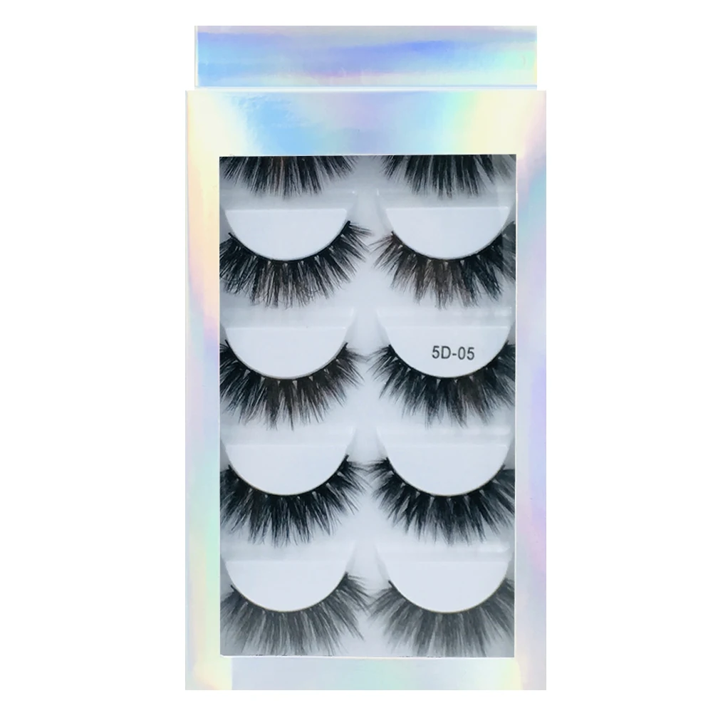 5 Pairs 3D Three-dimensional False Eyelashes Thick Dense Black Naturally Long Fake Eye Lashes Women Fashion False Eyelash Set