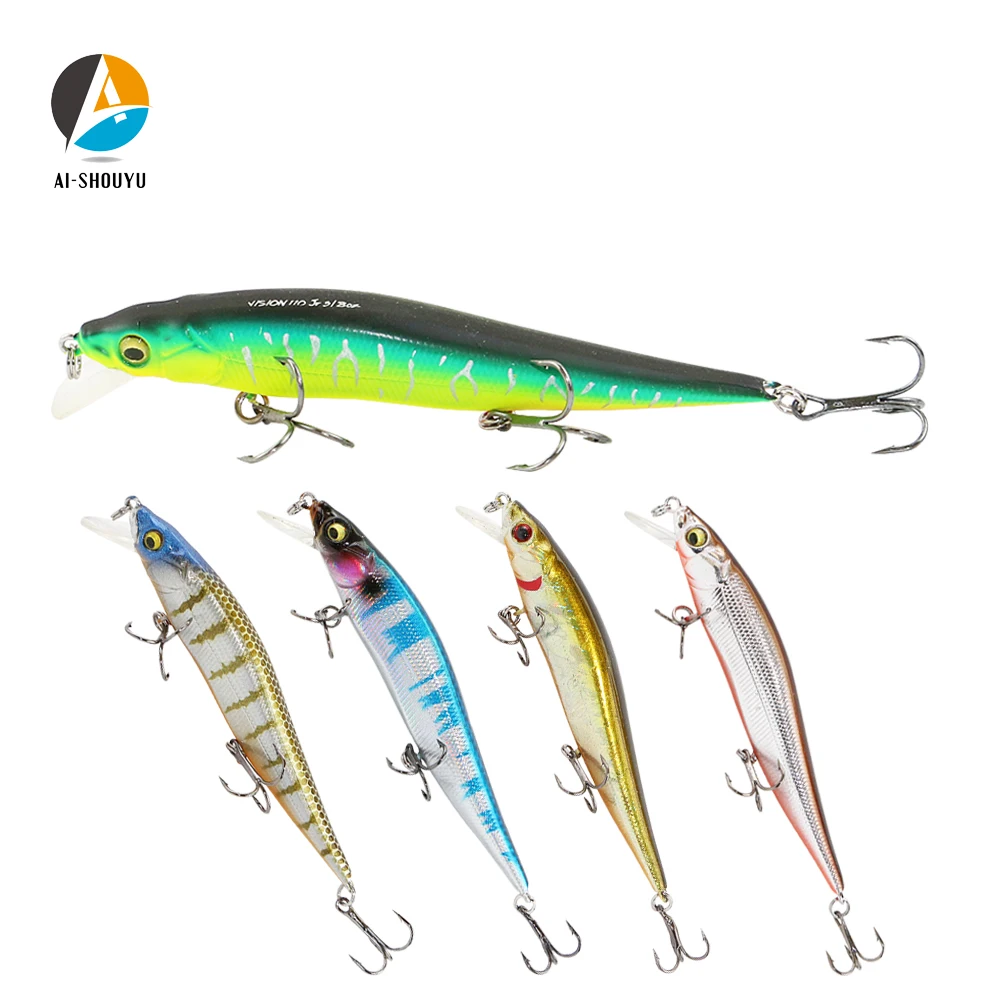 

AI-SHOUYU 1PCS Minnow Fishing Lure Hard Bait Fish Tackle 9.9cm 9.9g Suspending Minnow Fishing Wobbler Japan Pesca Crankbait