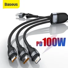 Baseus 3 in 1 USB Typ C Kabel Schnelle Ladekabel für iPhone 11 XR 8 Ladegerät Kabel 5A 4 in 1 Micro für Xiaomi Redmi Hinweis 9