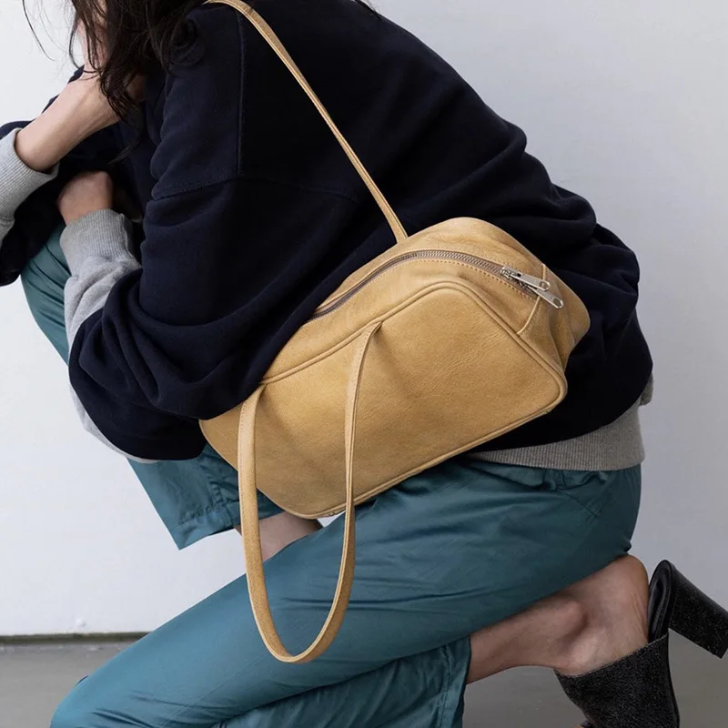 

S.IKRR Handbags Leather Tote Bags For Women 2020 Long Litchi Grain Shoulder Baguette Bag Large Women's Bag Fashion Designer Bags