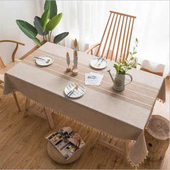 

Cotton and linen tablecloth fabric Nordic style table mats holiday party home textile coffee table cloth