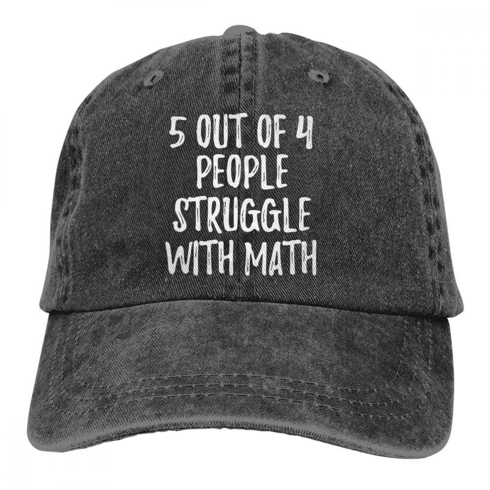 5 из 4 человек борьбы с математикой Casquette черный унисекс Мужские Женские джинсовые бейсболка с ремешком кепки Регулируемый Гольф папа шляпа