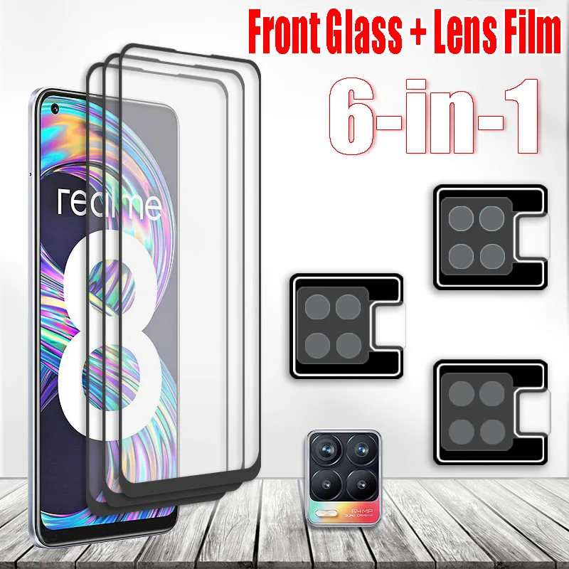 2021 Полное стекло для OPPO Realme 8 5G 8i 8S 6 7i закаленное защитное Realme8 Pro объектив камеры