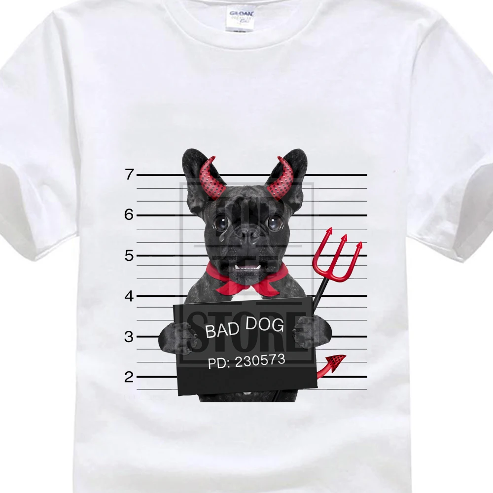 

Free Design Personality Blouse Printed T Shirt Summer Men'S Short Sleeve T Shirt Crying Bad Bull Dog Mug Shot