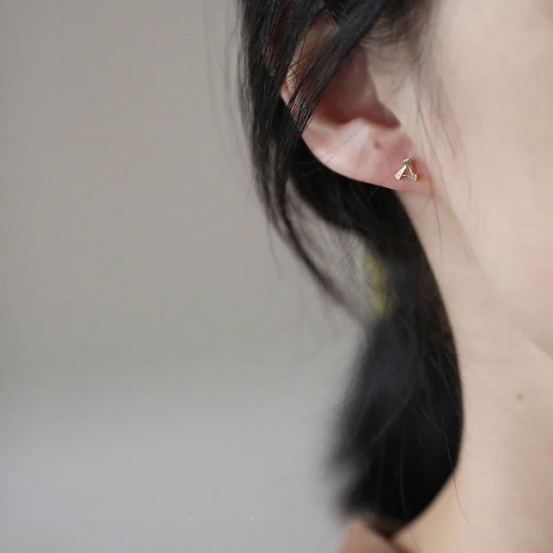 925 Sterling Silver Geometric Triangle Windmill 14k Gold Plating Earrings Women Simple Fashion Wedding Party Jewelry Gift - Image 5