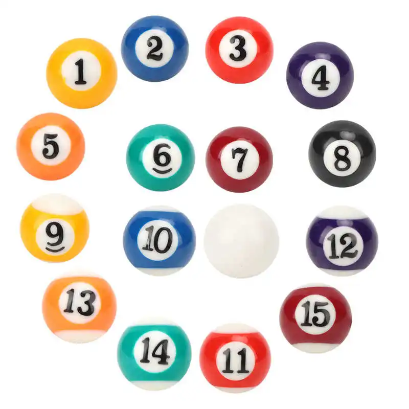 16PCS Eco-friendly Resin Mini 2.5CM Children Billiard Ball Toy Pool Table Accesssory