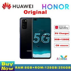 Оригинальный Honor V30 Pro смартфон 5G 8 Гб Оперативная память 128 Встроенная память 6,57 дюймов Kirin 990 SOC Octa Core Android 10 NFC 40 Вт SuperCharge