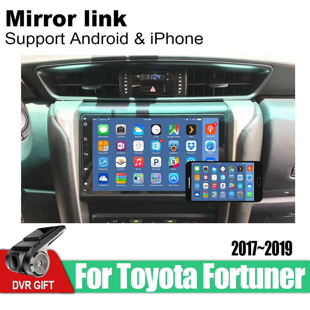 Автомобильный gps мультимедийный плеер для Toyota Fortuner 2017 2018 2019 автомобильный Android