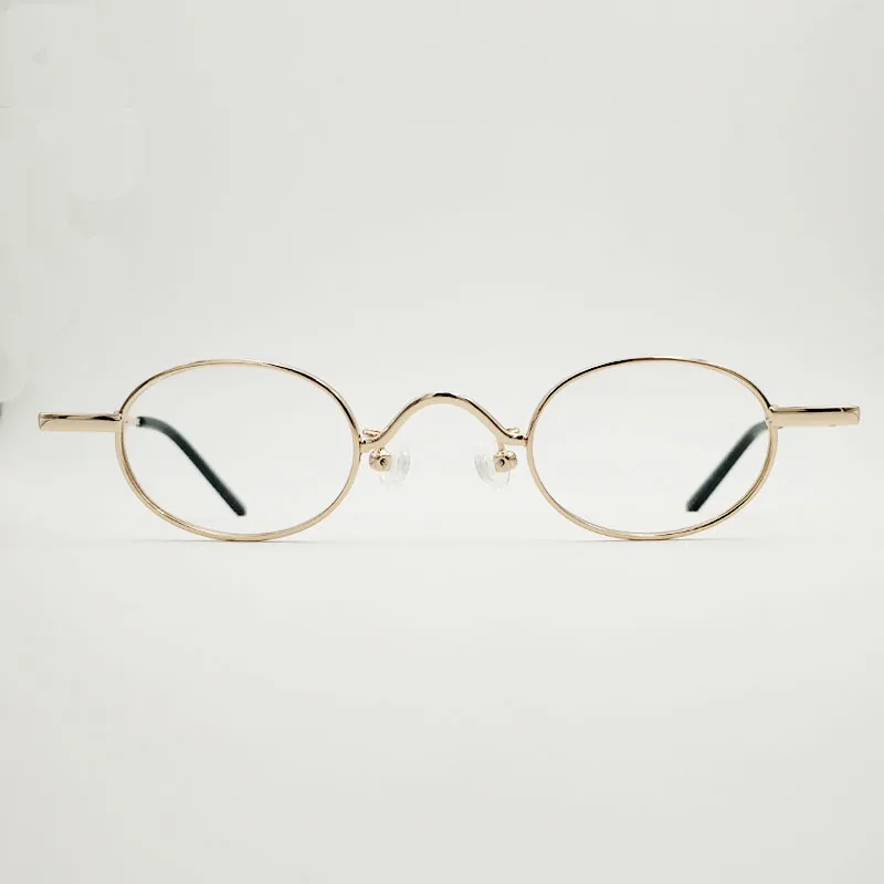 Shiratori Unisex Glasses Frame Retro Bright Black Gold Oval Half Frame  Decoration Prescription Glasses