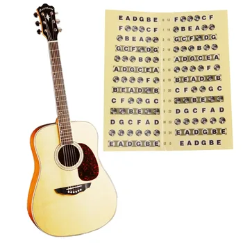

2017 new Guitar Fretboard Sticker 24 Frets Note Decal Beginners Learning Music Lesson free shipping