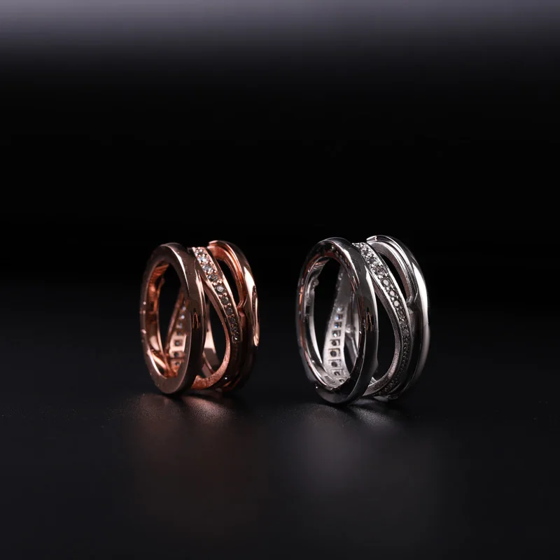 Модное очаровательное болгарское ажурное кольцо, подходит для мужского кольца женское кольцо, кольцо из розового золота, серебряное кольцо, ювелирный подарок с логотипом
