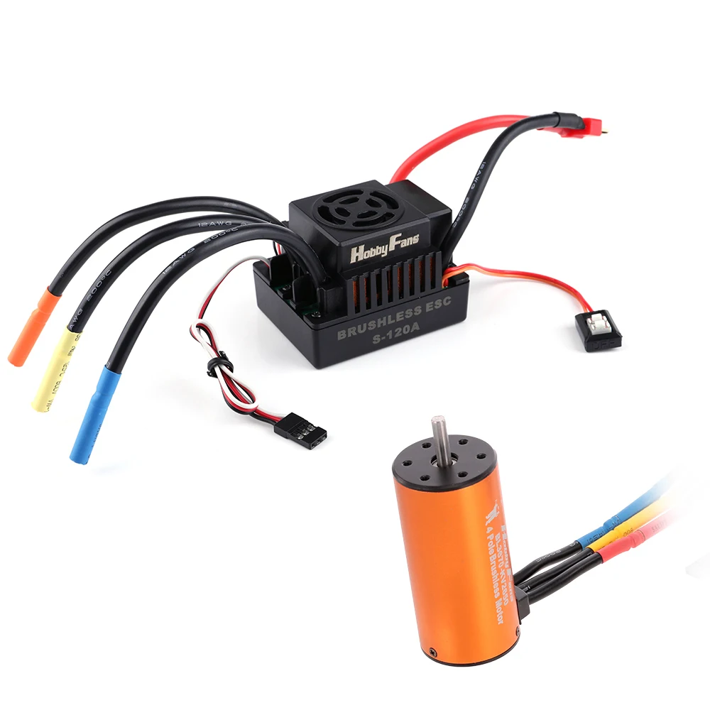

3670 2650KV 4P Brushless Motor 120A 2-4s ESC for 1:8 TRAXXAS RC Car Short Truck Off-road Crawler