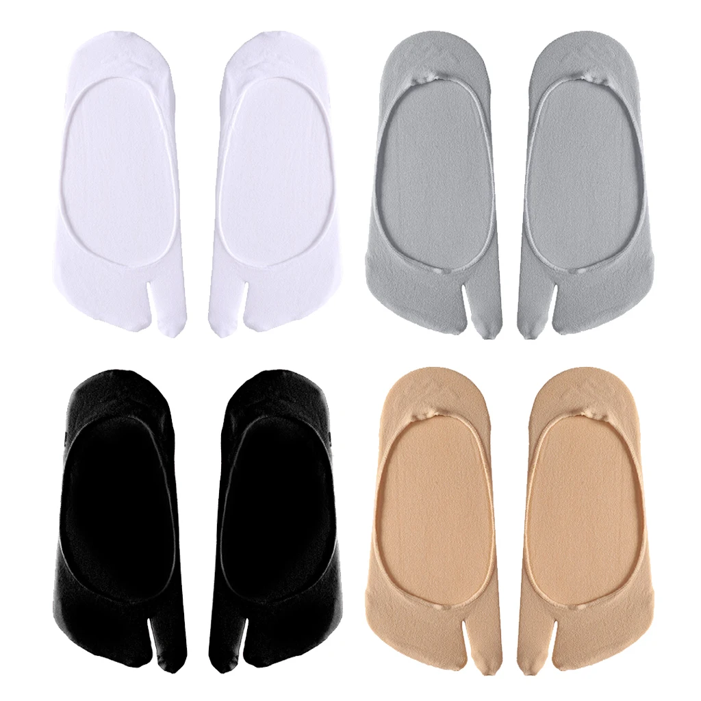 Summer Womens Non-slip Socks Flip Flop Tabi Toe Socks Breathable Two Fingers No Show Socks