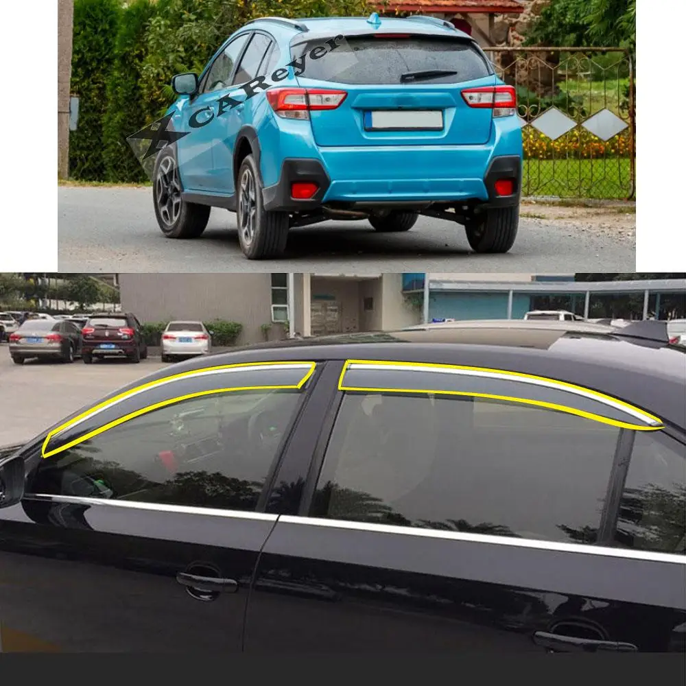 

Car Body Styling Sticker Plastic Window Glass Weather Wind Visor Rain/Sun/Smoke Guard Vent Parts For SUBARU XV 2018-2022