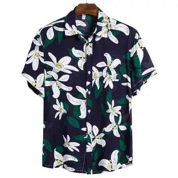 

couple shirt 2020 Men Shirt Summer Style Print Beach Hawaiian Shirt Men Casual Short Sleeve Hawaii Shirt camisa masculina men
