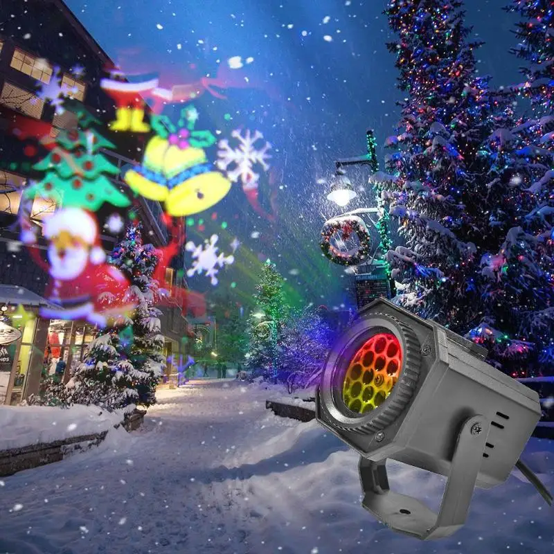 Рождественский узор светодиодный проектор красочный вращающийся KTV DJ диско сценический светильник рождественские украшения для дома сторонний проектор лампа