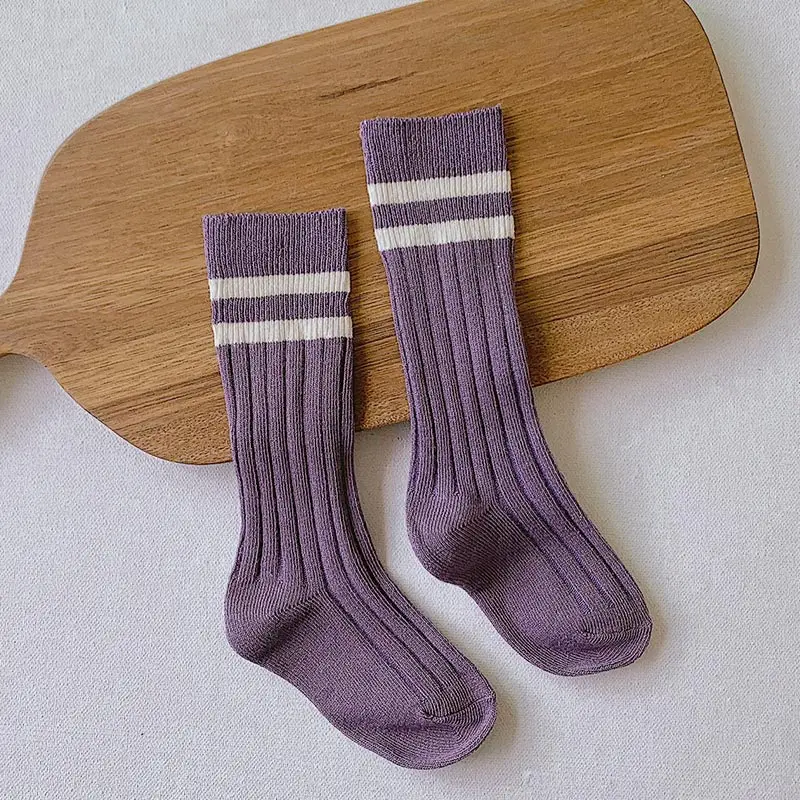 Гольфы для девочек, Одноцветный, в полосочку детские носки хлопковые носки для детей ясельного возраста дышащая Infantil Calcetines модная детская вещь - Цвет: color 12