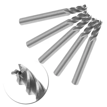 

2mm Tungsten Carbide End Mill 4 Flute Shank Drill HSS Length 5pcs Durable Kit