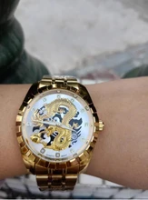 WLISTH-Reloj de pulsera de cuarzo para hombre, luminoso, con abertura para fecha, de acero inoxidable, resistente al agua, de las mejores marcas, dragón dorado