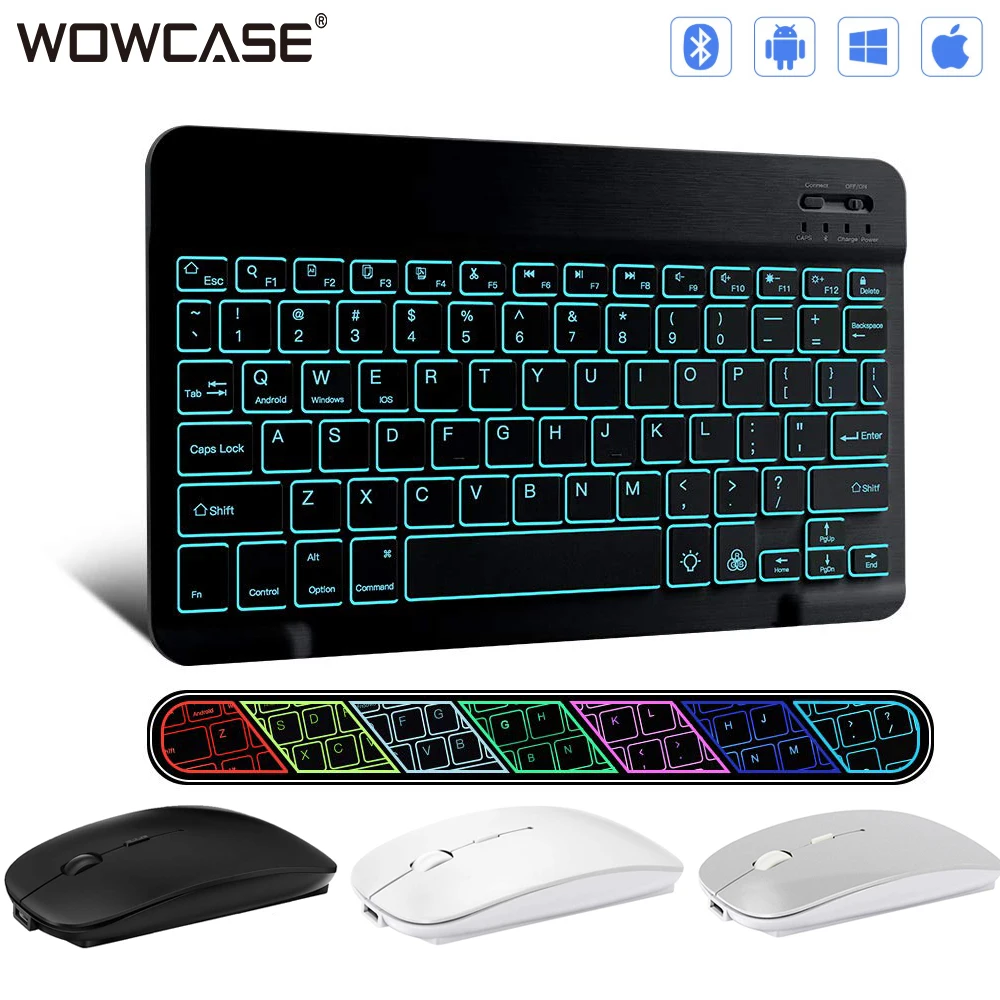 

Wireless Mouse & Keyboard Computer Bluetooth Mouse Keyboard Silent PC Pad Rechargeable USB Port For iPad Work Mini Tablet Device