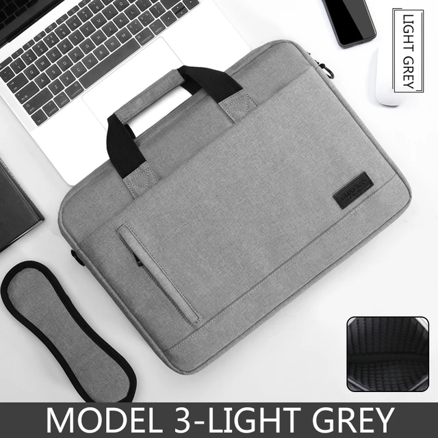 Laptop bag Sleeve Case Shoulder handBag Notebook pouch Briefcases For 13 14 15 15.6 17 inch Macbook Air Pro HP Huawei Asus Dell MODEL 3-LIGHT GREY