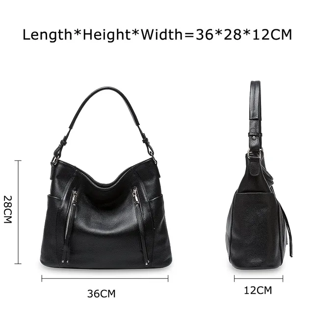 ZENCY New Arrival Daily Handbag Luxury Genuine Leather Bag for Women Shoulder Tote Crossbody Hobo Zipper Pocket Charming Female 5