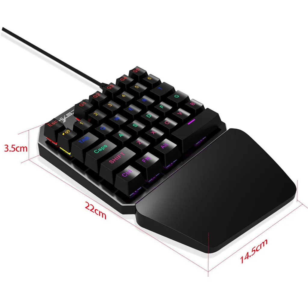 Одной рукой Merchanical игровая клавиатура с подсветкой игровая клавиатура с одним ручная клавиатура для Ноутбуки ПК компьютер Gamer клавиатуры