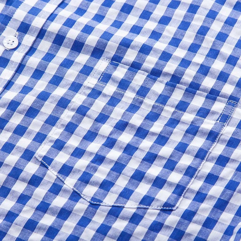 Camisa masculina, модная мужская Повседневная рубашка, новинка, в клетку, с карманом, с длинным рукавом, рубашка, топ, блуза, erkek mon, рубашка для мужчин