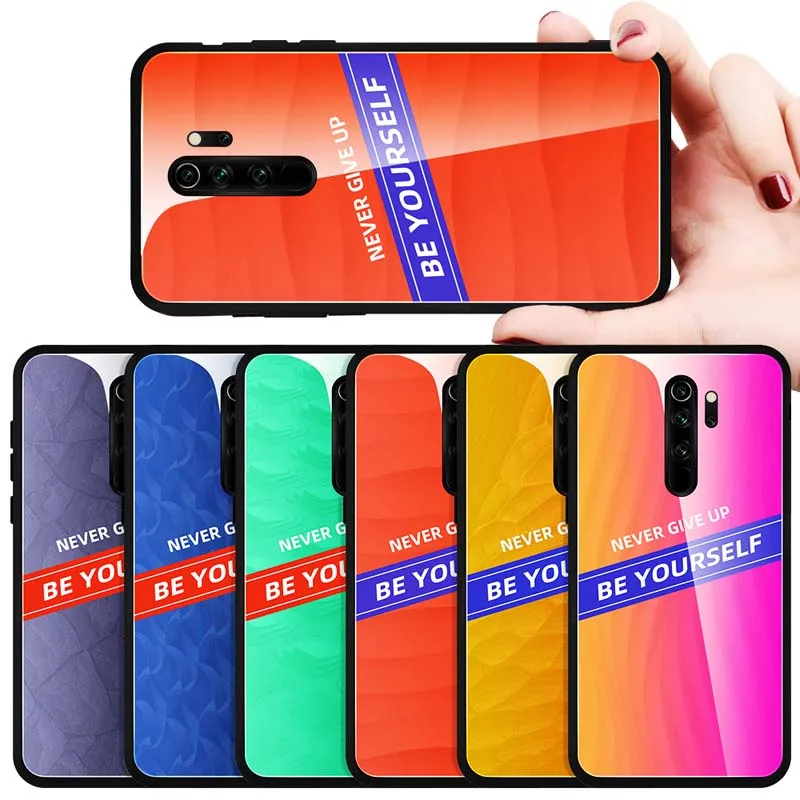 Градиентная задняя крышка из закаленного стекла для Xiaomi Redmi Note 7 8 6 5 K20 Pro 7A 8A мягкий