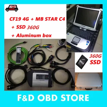 

MB Star C4 sd Compact +laptop cf19 4GB+SSD+Alu box SD 4 FULL Software ready to use DHL Free Shipping
