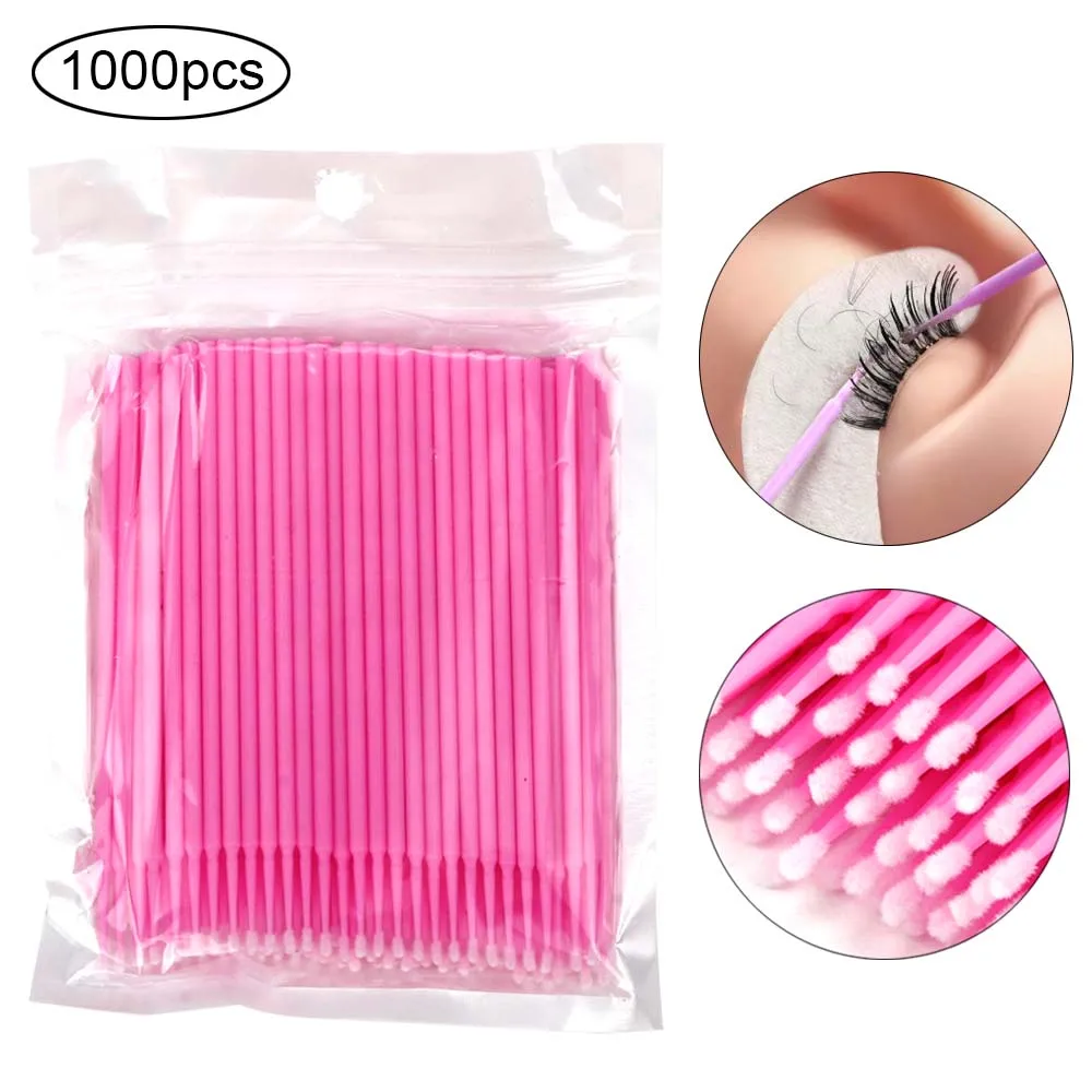 

100/500/1000pcs/lot Disposable Eyelash Brushes Swab Microbrushes Eyelashes Extension Individual Removing Applicators Makeup Tool