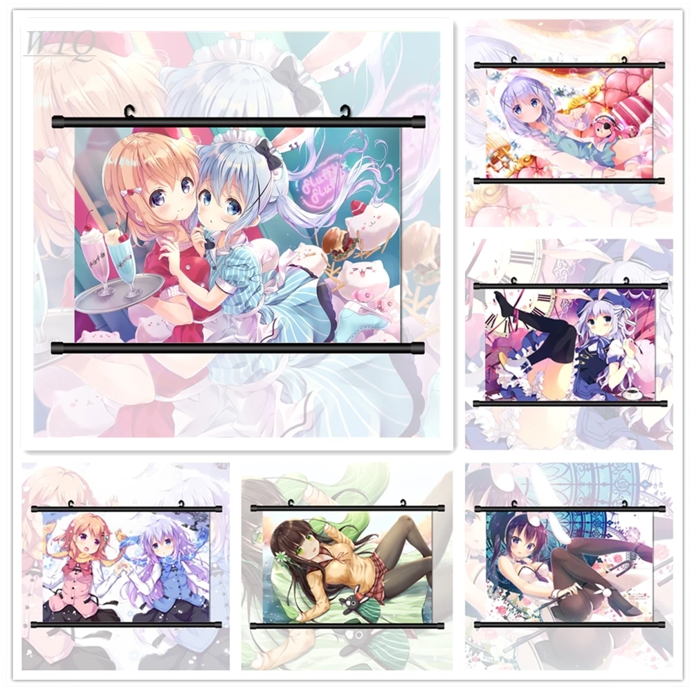 Это заказ, аниме постеры какао-кино с кроликом, какао, уджимацу чия, Картина на холсте, настенные постеры, настенное искусство, картина для домашнего декора