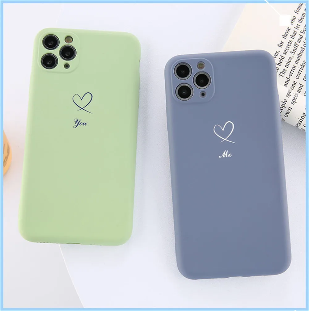 GTWIN разноцветное сердце «любовь» чехол для iPhone 11 Pro Max карамельный цвет чехол для телефона мягкий ТПУ задняя крышка Мода Пара чехол для телефона