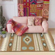 Коврик для гостиной с геометрическим рисунком в этническом стиле 40 см X 60 см, напольный коврик, коврики для детской комнаты, ручная стирка
